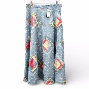Ralph Lauren Cotton Patchwork Skirt Folk Quilt